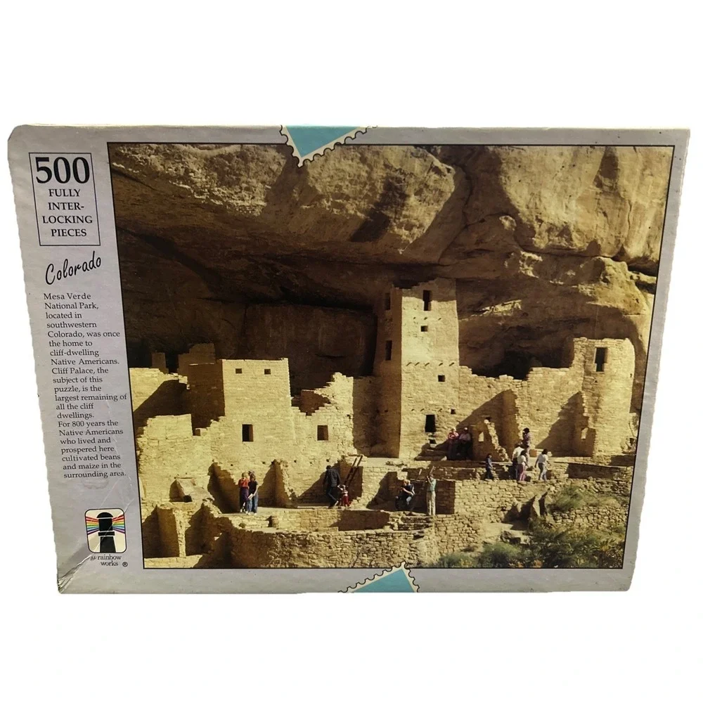 NIB Vintage The Rainbow Works 500 Piece Jigsaw Puzzle Colorado Mesa Verde